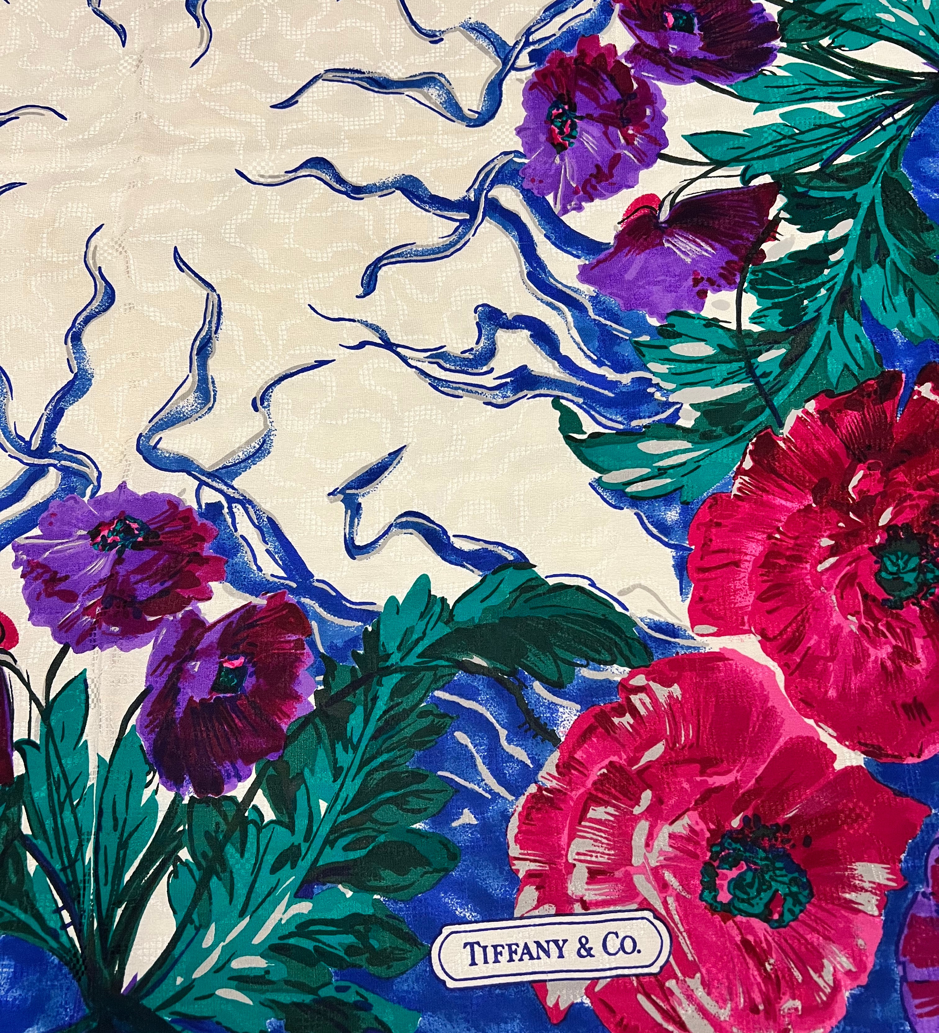 Tiffany & Co. Dark Multicolor Silk Scarf