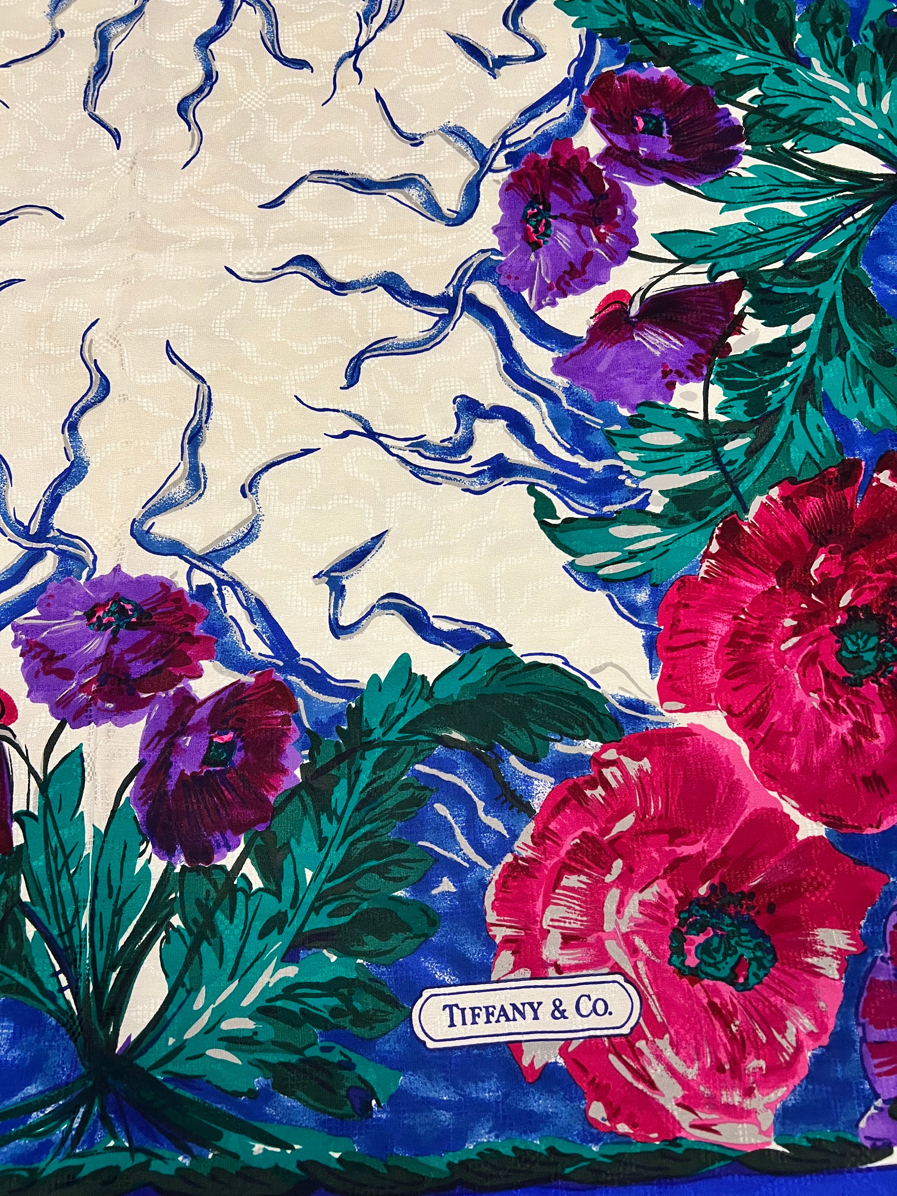 Tiffany & Co. Dark Multicolor Silk Scarf