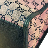 Gucci Bicolor Leather Trim GG Canvas Two-Way Tote Bag