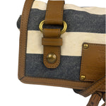 Burberrry Multicolor Leather Trim Striped Crossbody Bag