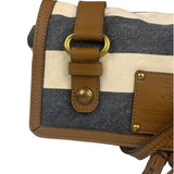 Burberrry Multicolor Leather Trim Striped Crossbody Bag