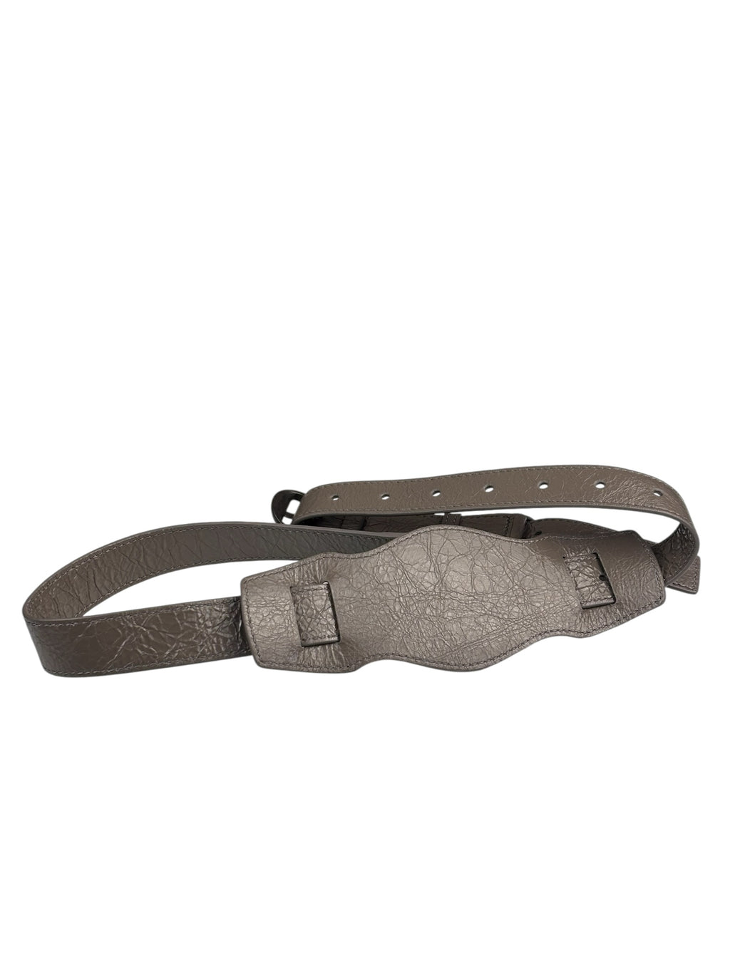 Balenciaga Stone Grey Patent Leather Moto Work Two-Way Bag