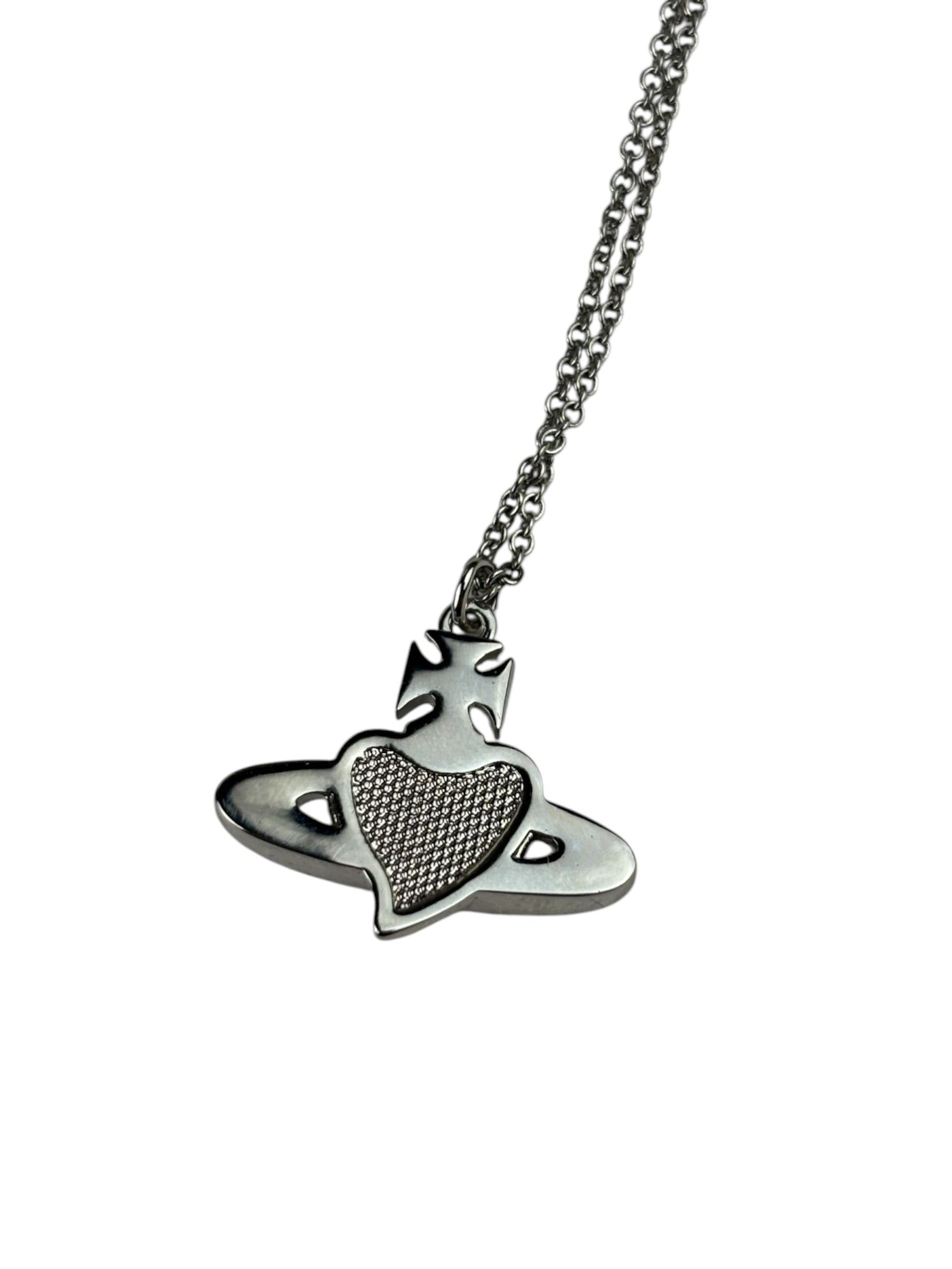 Vivienne Westwood Orb Red Diamante Heart Pendant Necklace