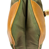 Prada Green/Brown Nylon/Leather Trim Crossbody Bag