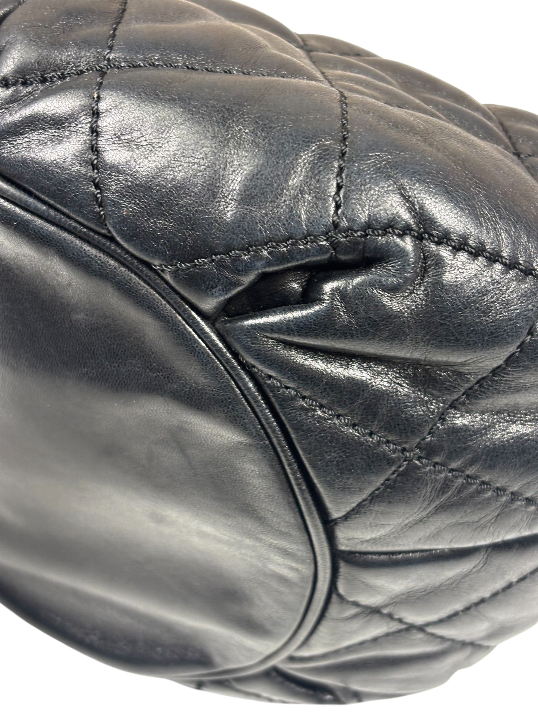 Chanel Black Quilted Lambskin Cloudy Bundle Hobo 2005