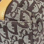 Christian Dior Brown Leather Trim Canvas Trotter Tote