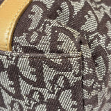 Christian Dior Brown Leather Trim Canvas Trotter Tote
