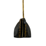 Celine Leopard Print-Trimmed Triomphe Chain Bag