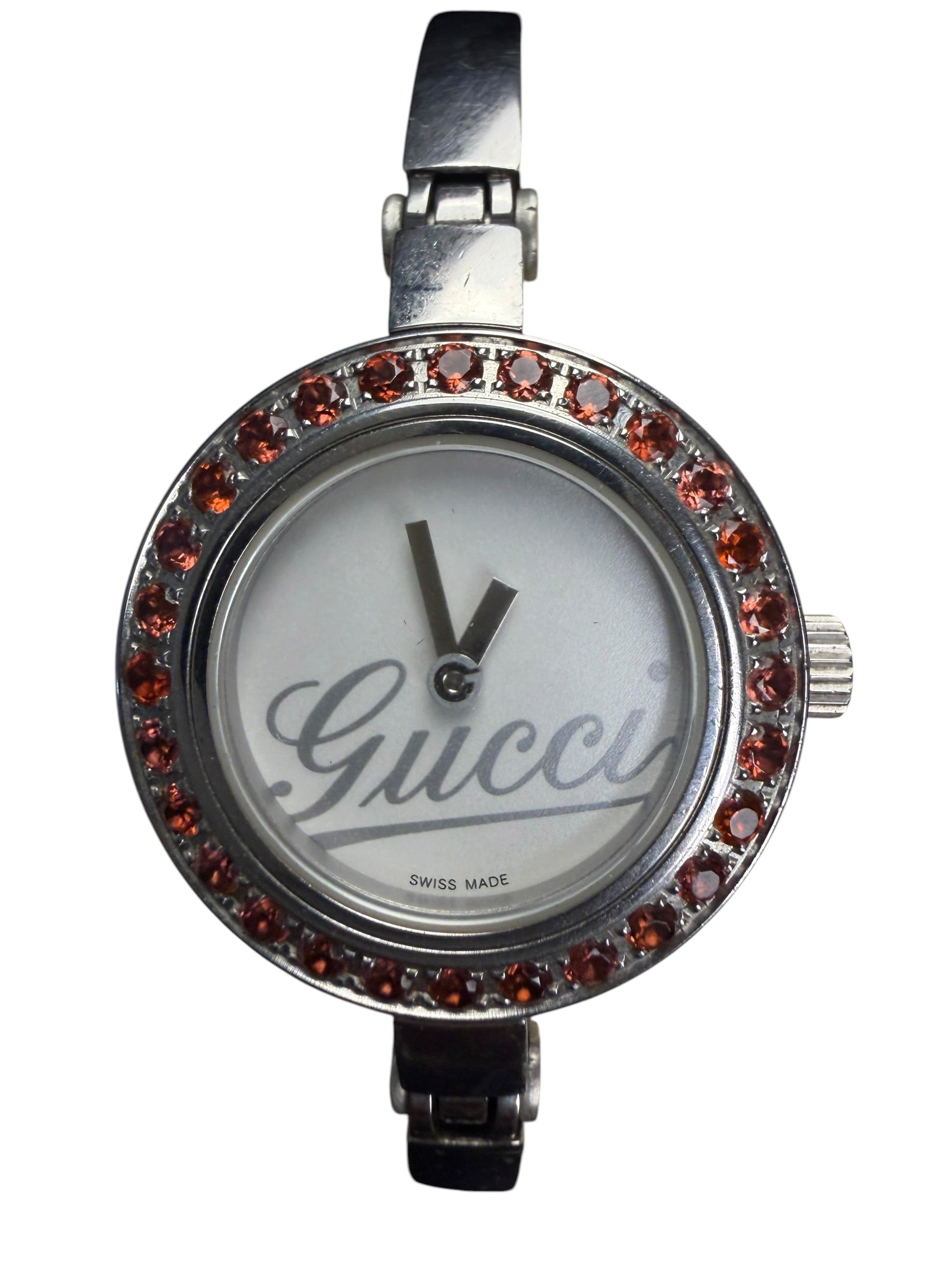 Gucci 105 YA105534 Bangle Garnet Bezel