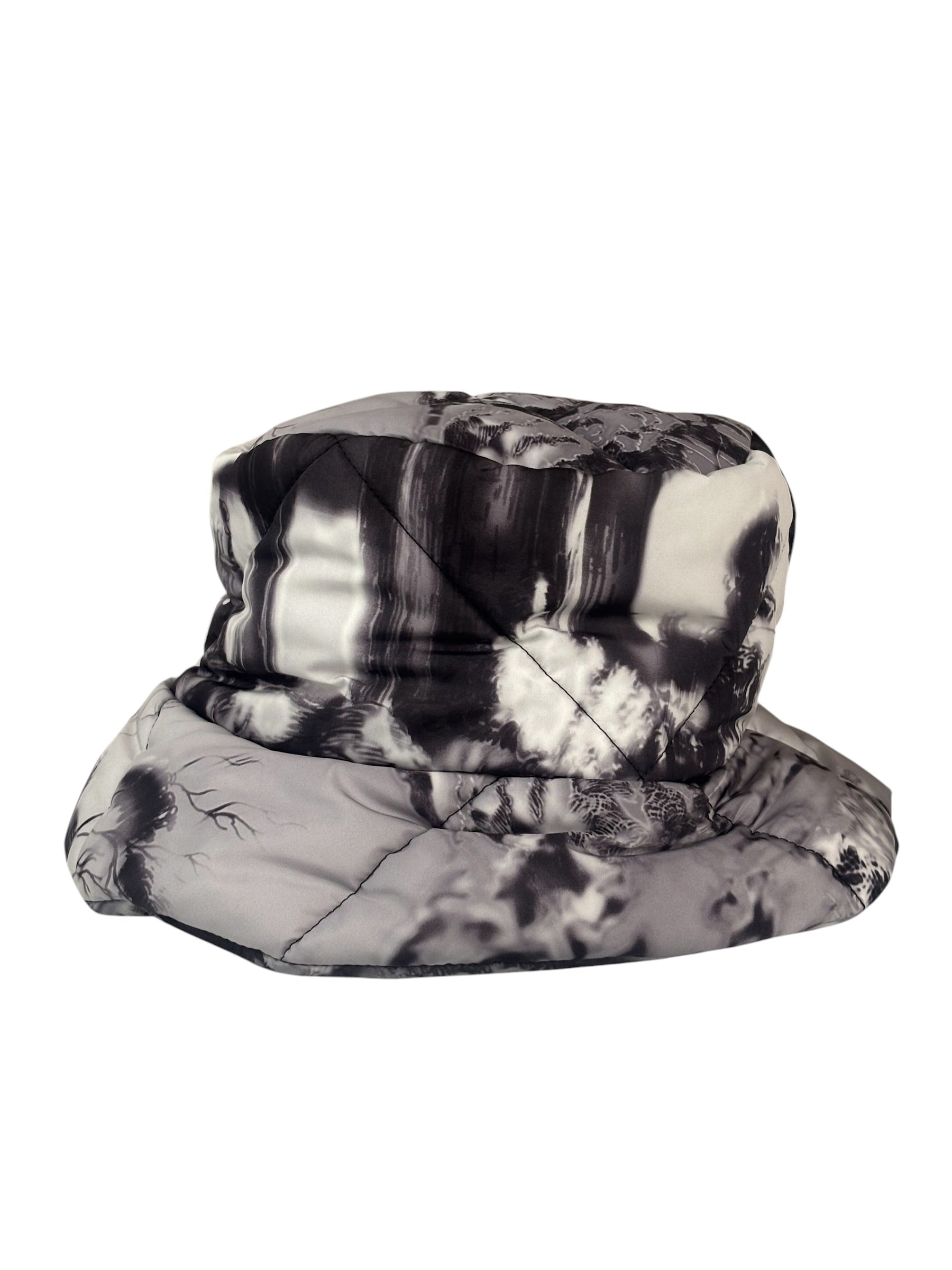 Prada Grey/Black Padded Re-Nylon Bucket Hat