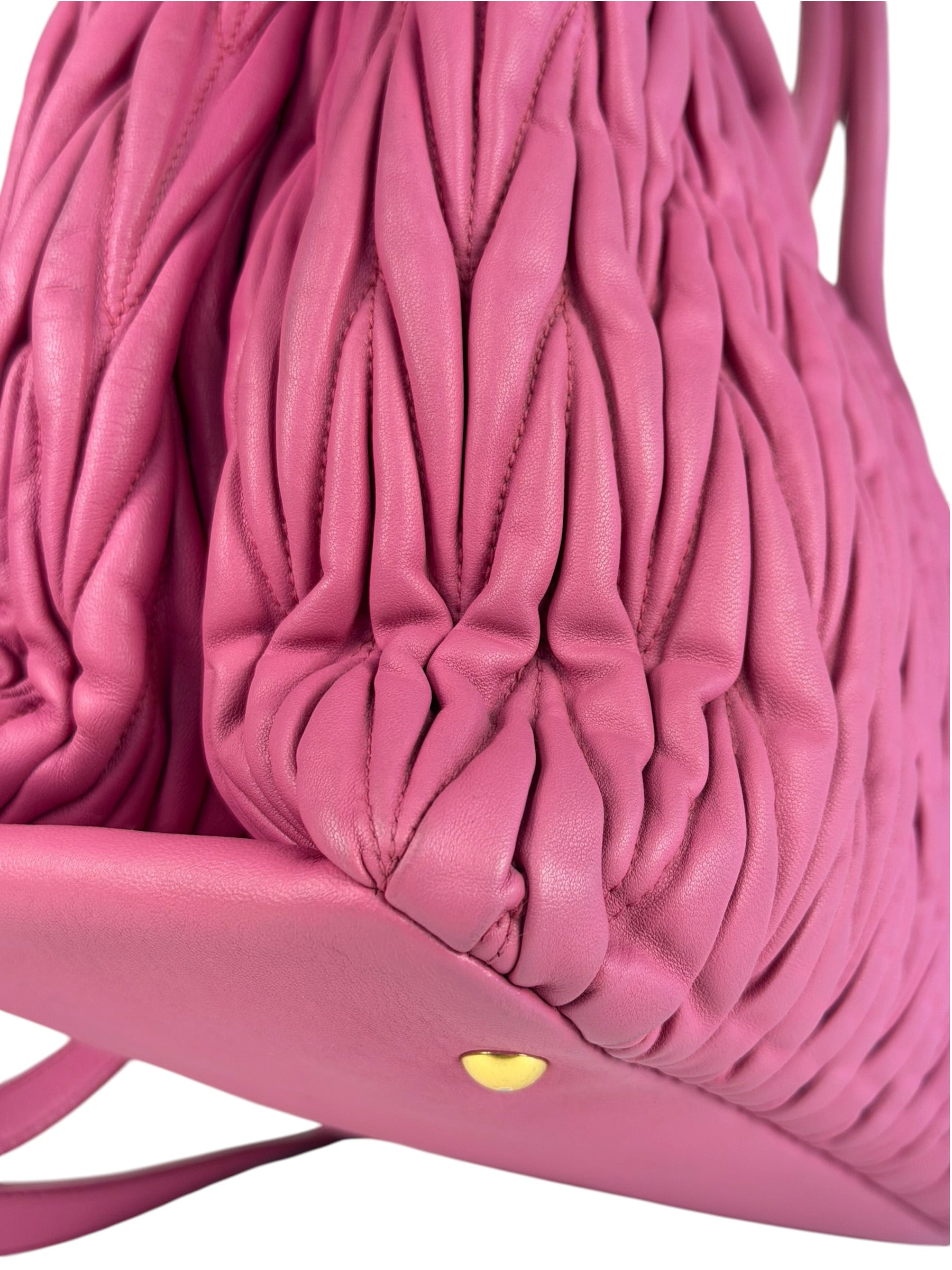 Miu Miu Pink Nappa Leather 2Way Tote Bag