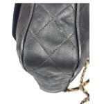 Chanel Vintage Black Quilted Leather CC Camera Bag 1989