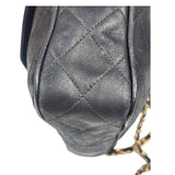 Chanel Vintage Black Quilted Leather CC Camera Bag 1989