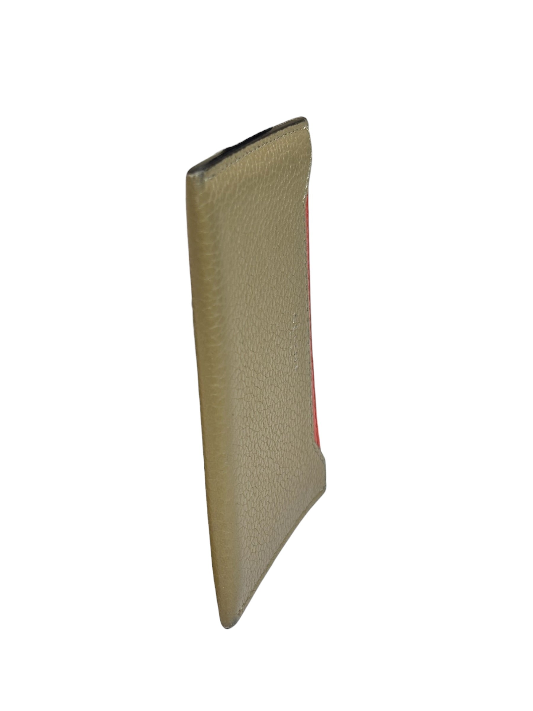 Celine Brown/Red Leather Card Holder