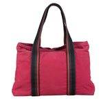 Hermes Bicolor Cotton/Leather Troca Horizontal Tote Bag