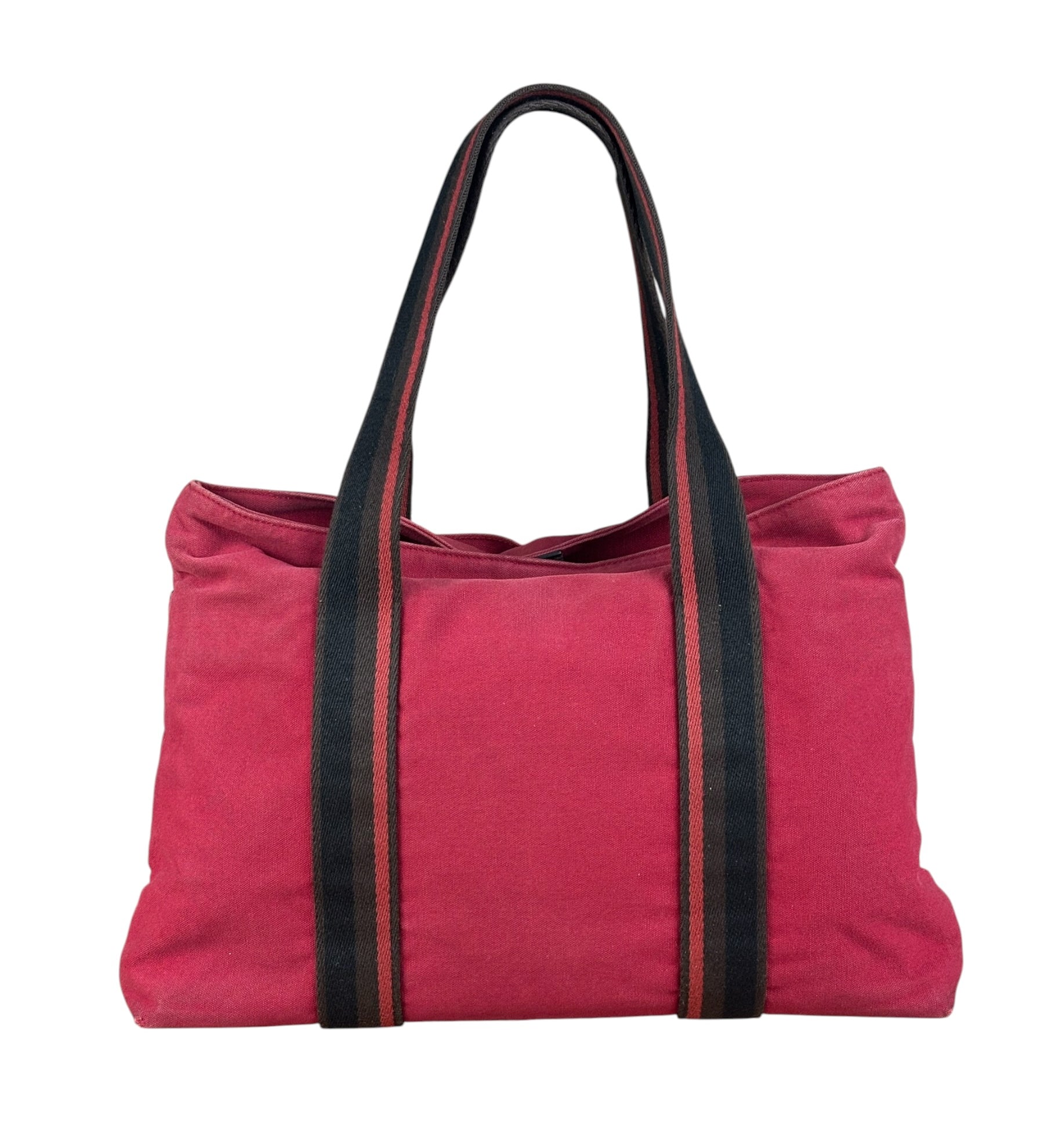 Hermes Bicolor Cotton/Leather Troca Horizontal Tote Bag