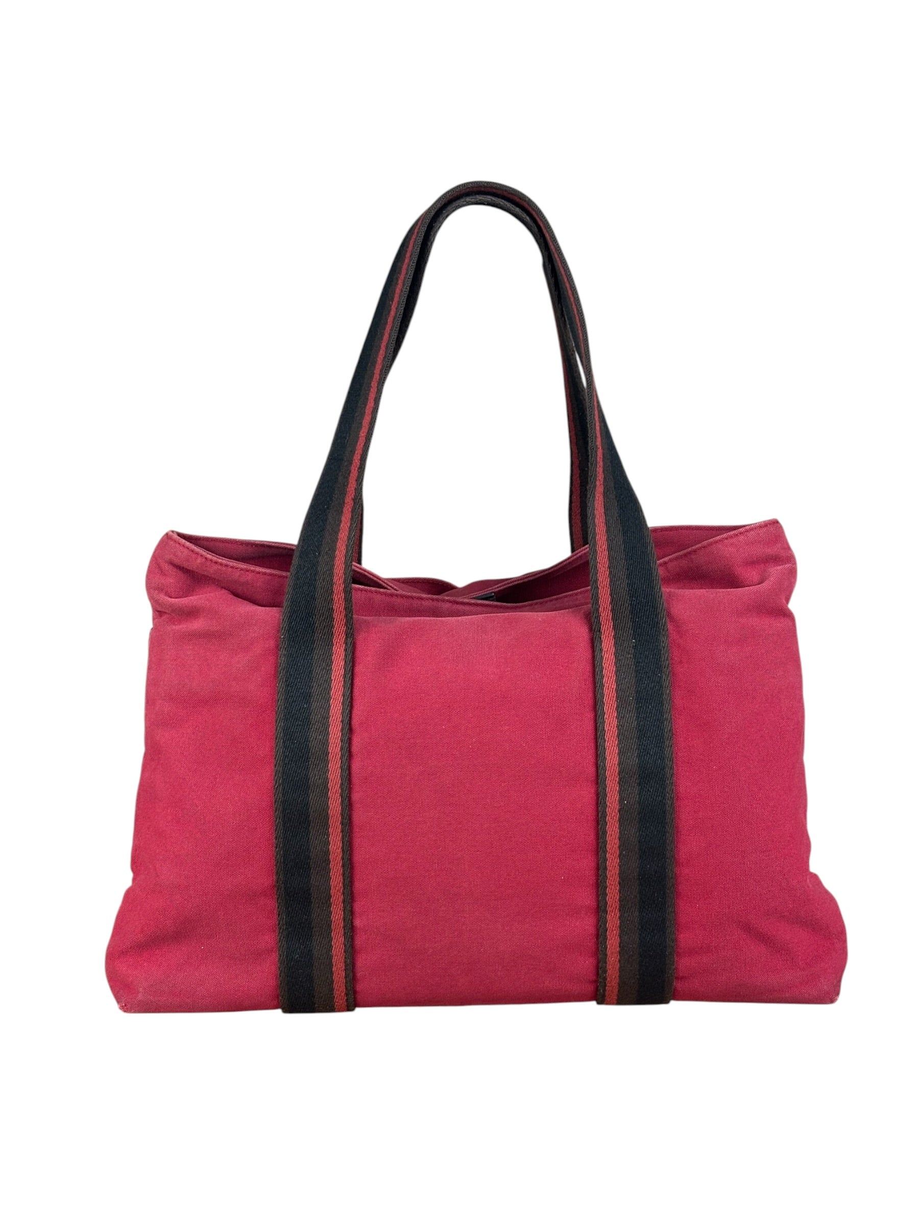 Hermes Bicolor Cotton/Leather Troca Horizontal Tote Bag
