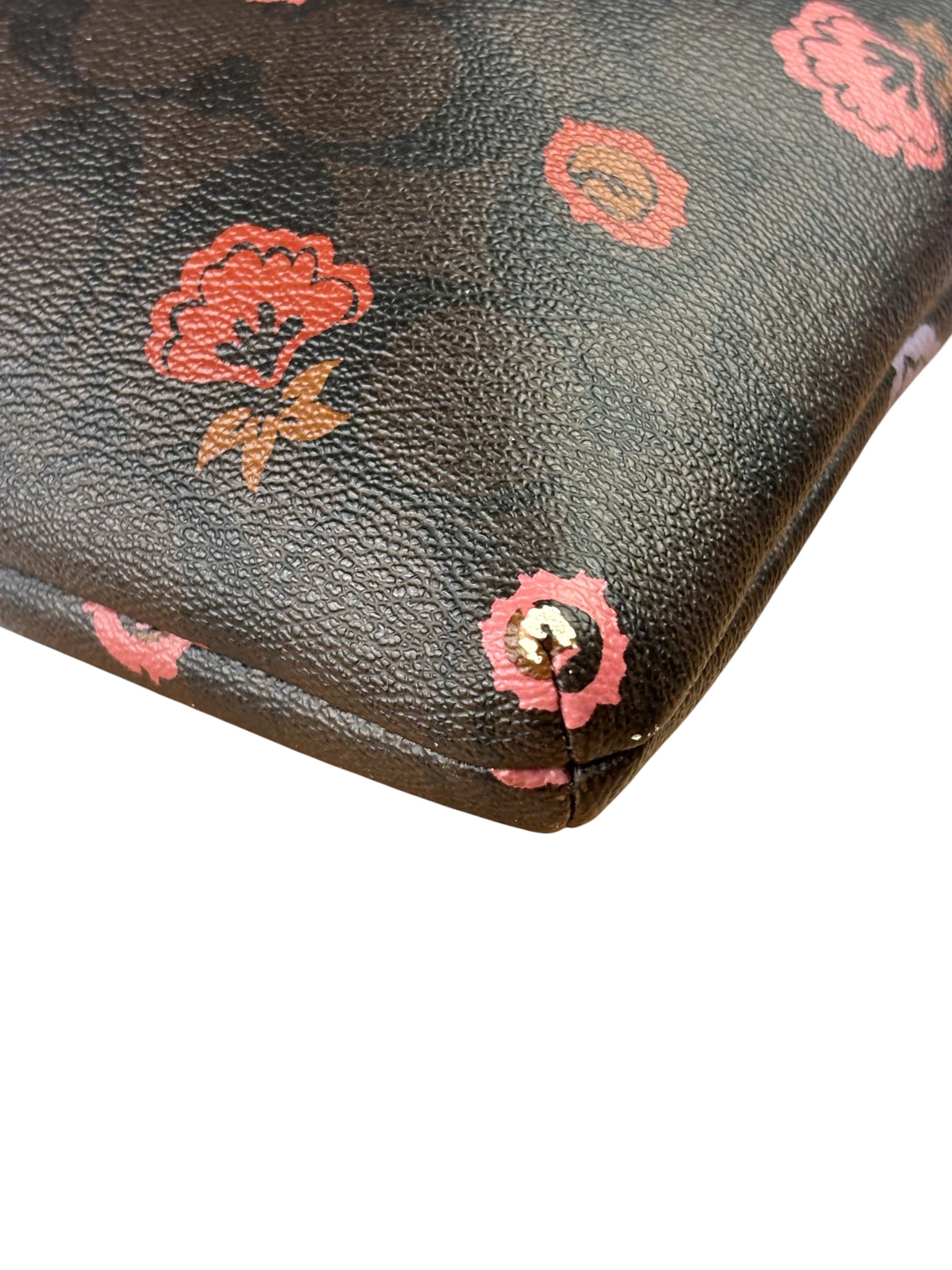 Coach Brown Leather Ranch Floral Crossbody Bag