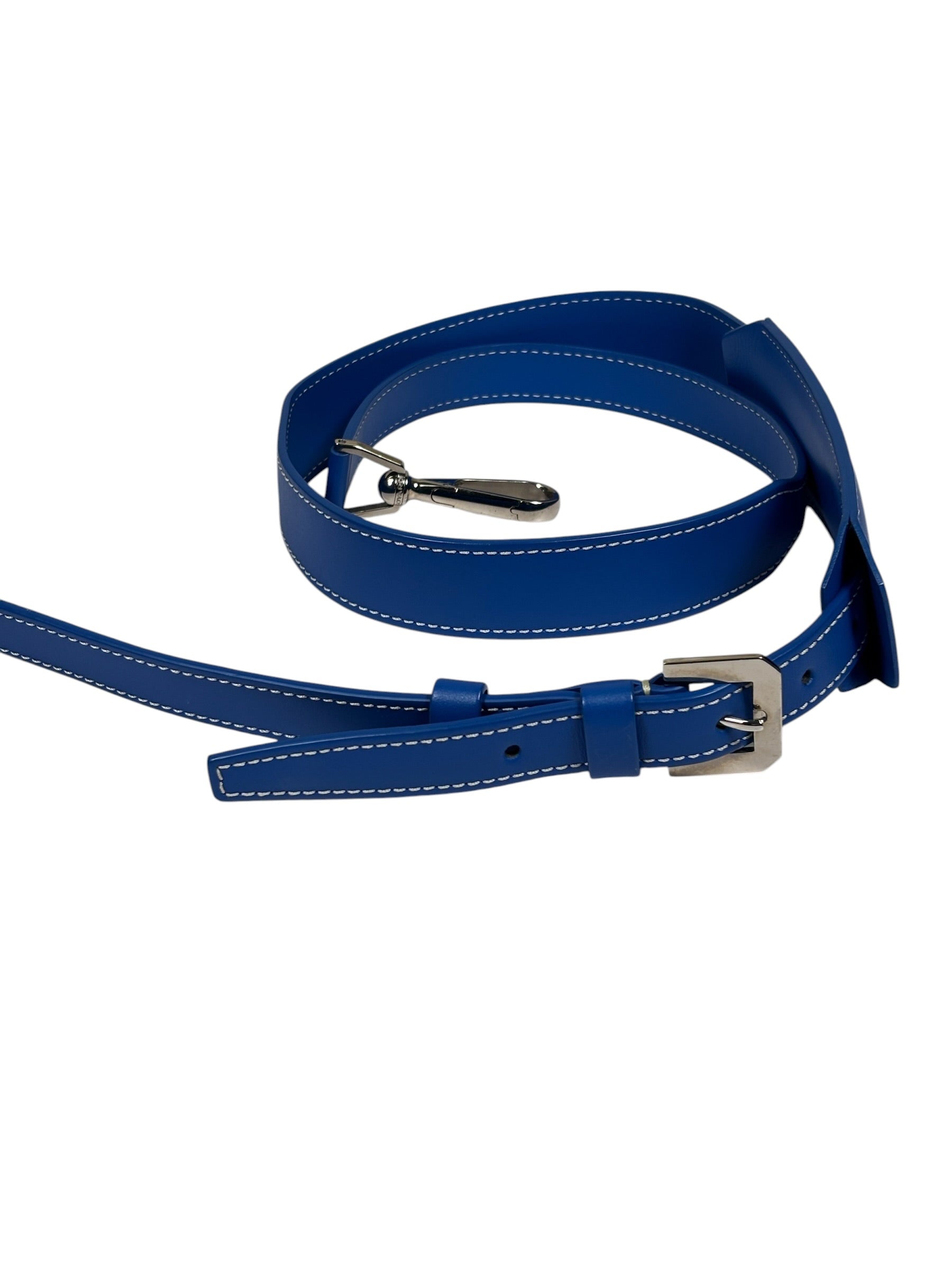 Goyard Blue Leather Goyardine Coated Canvas Shoulder Bag