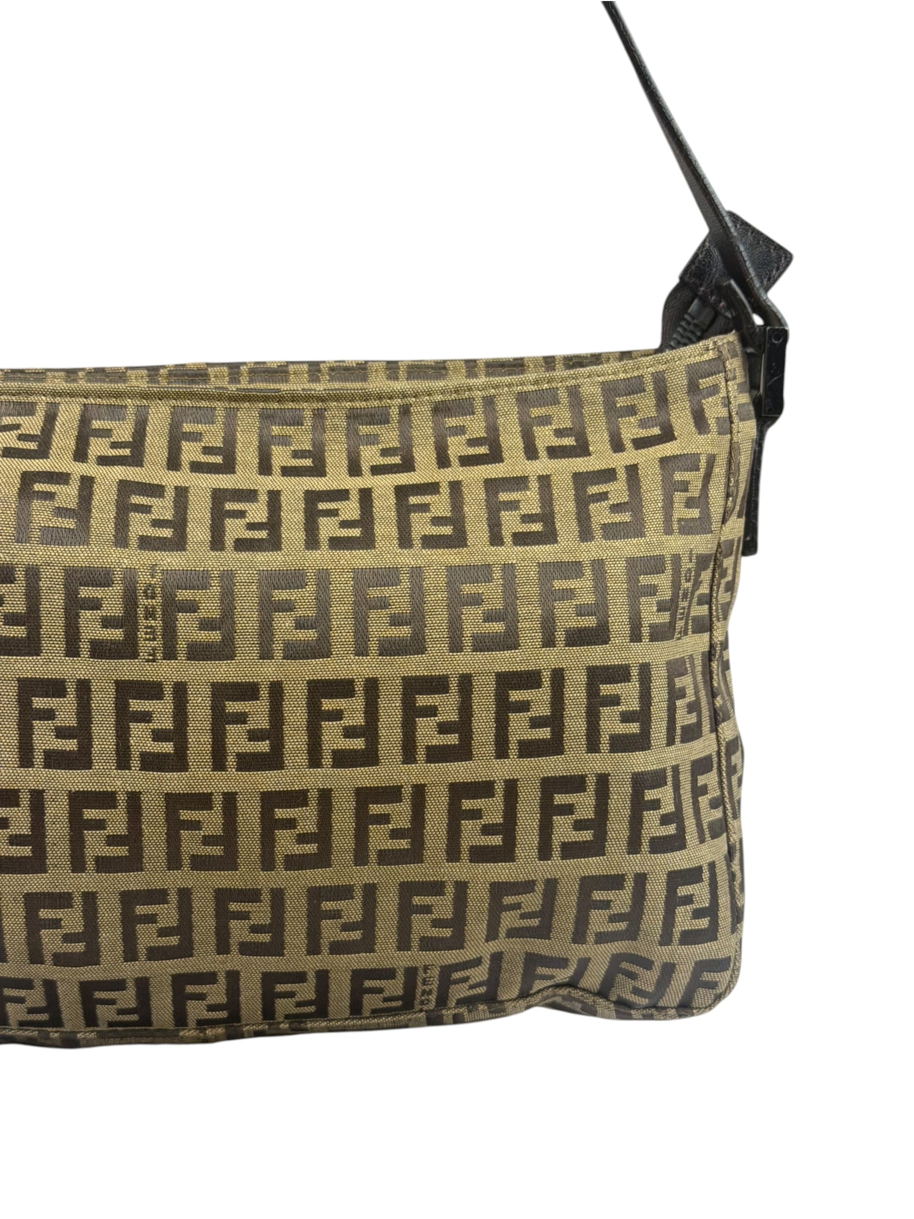 Fendi Vintage Brown Zucca Shoulder Bag