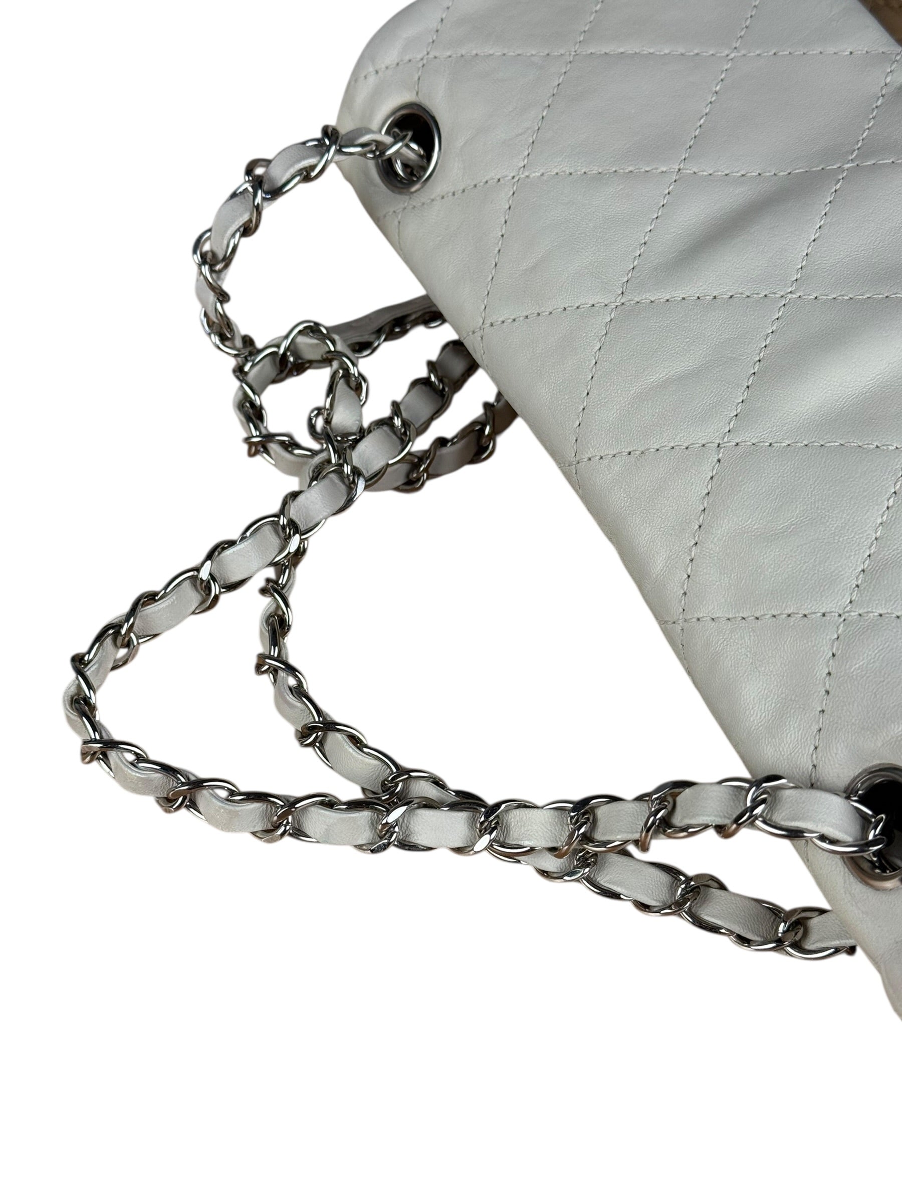 Chanel Bicolor Medium Leather Flap Bag Beige '08