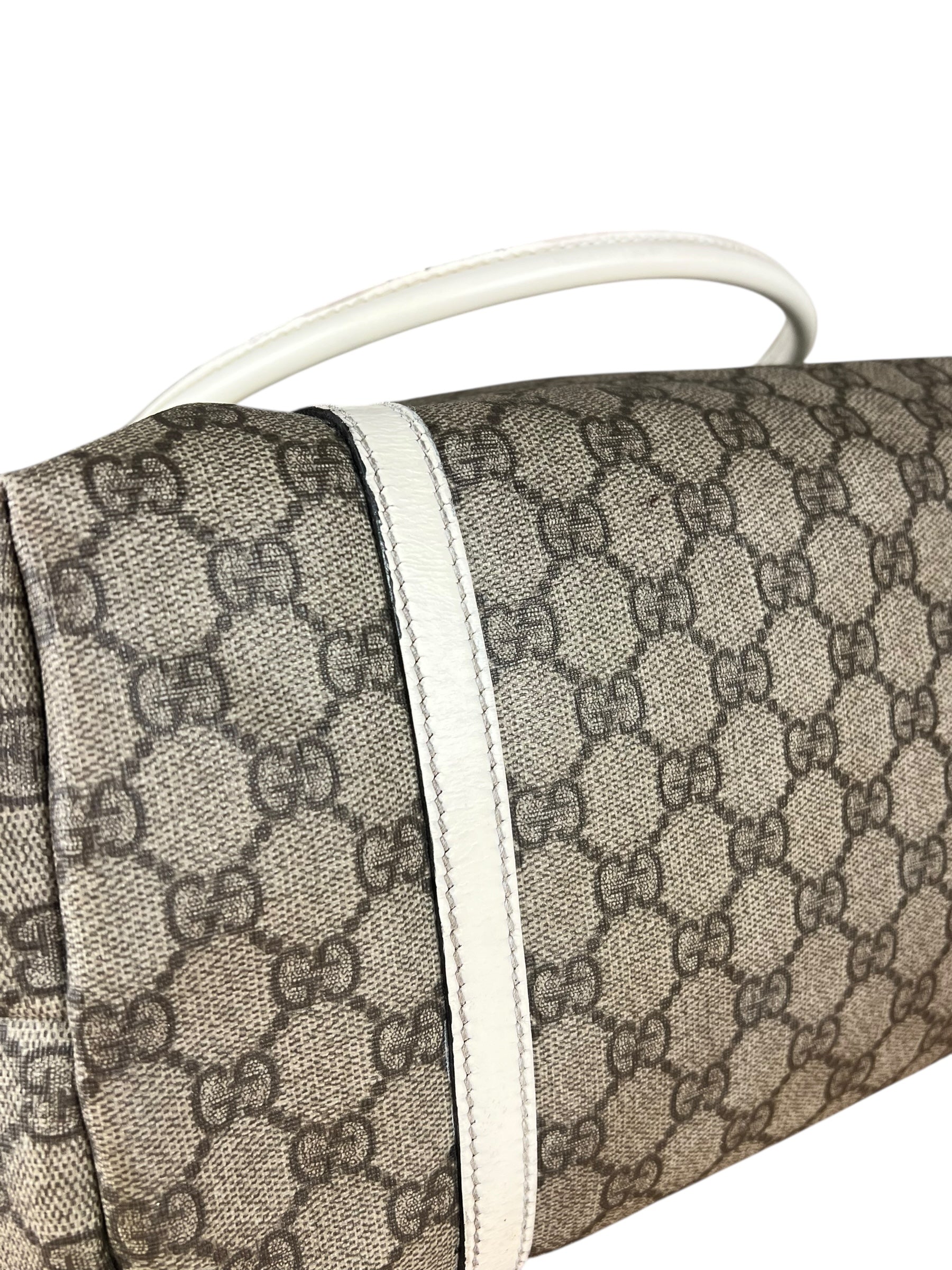 Gucci GG Joy Coated Canvas Tote Bag White/Beige