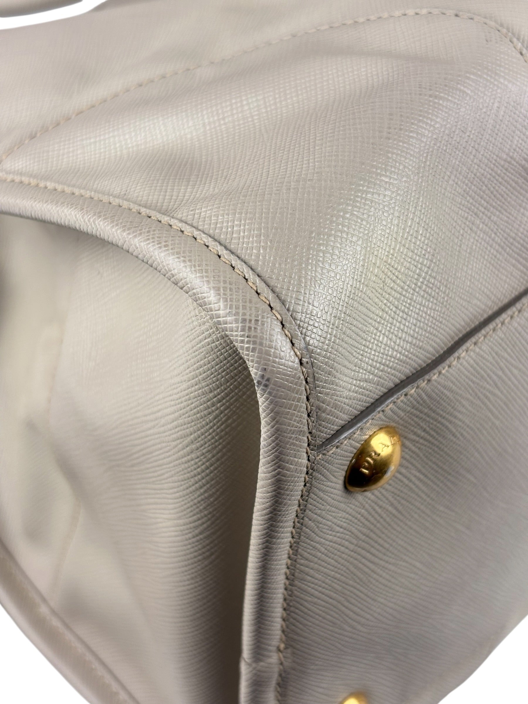 Prada Saffiano Lux Leather Grey 2Way Shopping Bag