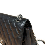 Chanel Black Caviar Quilted Leather Classic Jumbo Double Flap Bag 2011