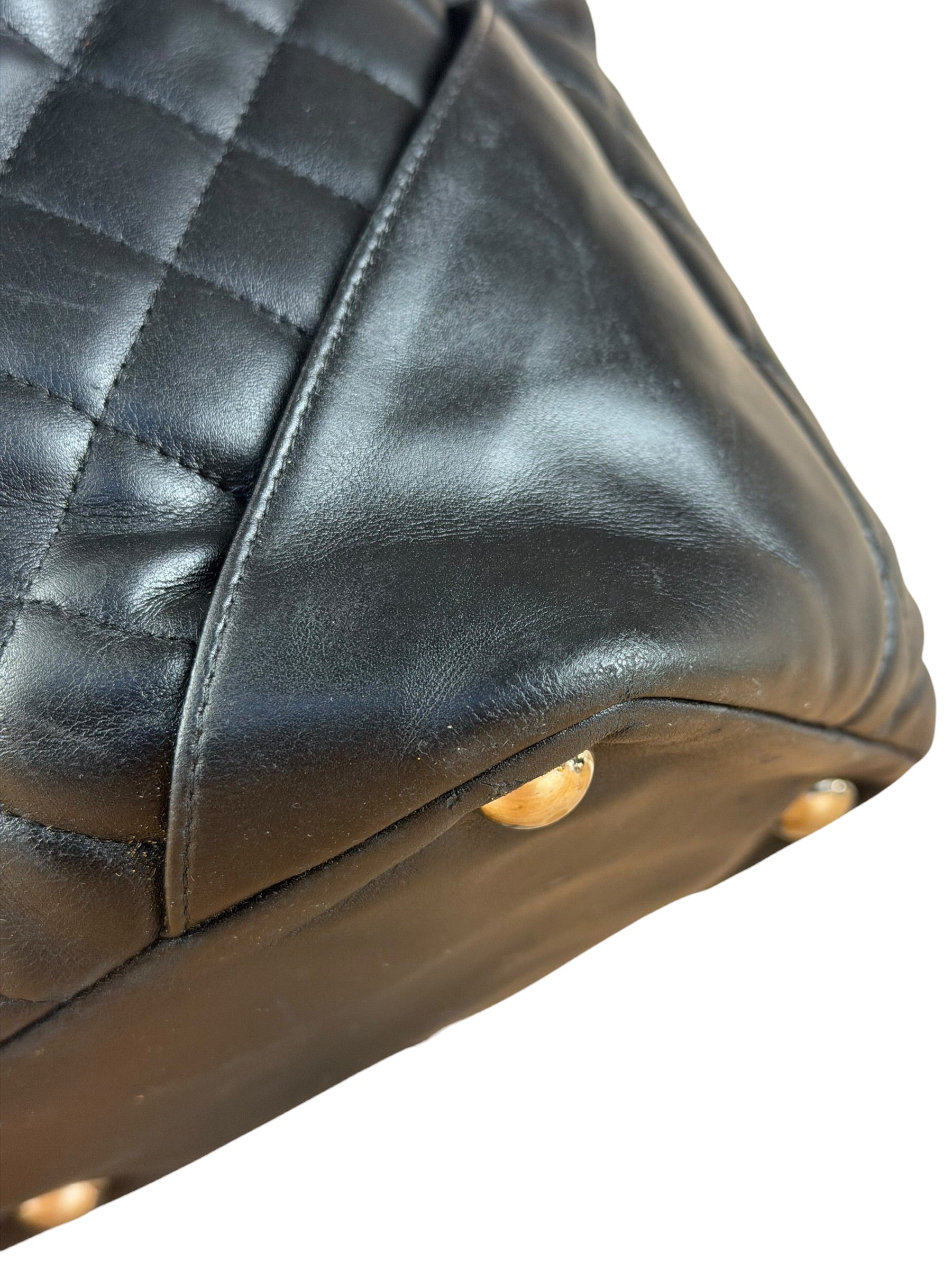 Chanel Black Leather Cambon Ligne Tote 2003