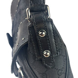 Gucci Vintage Black Horsebit Studded Chain Shoulder Bag