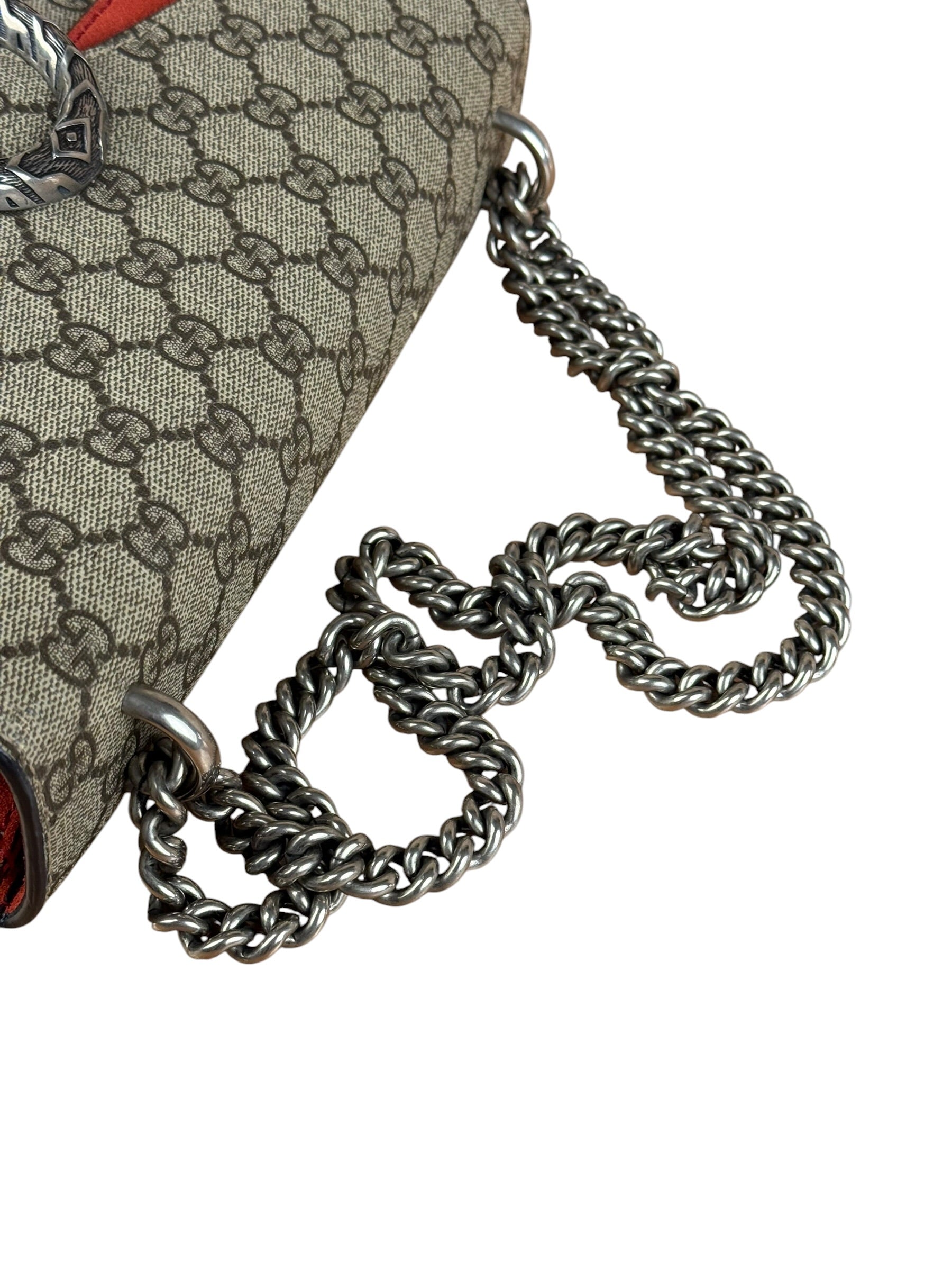 Gucci Dionysus GG Supreme Shoulder Bag Beige/Red