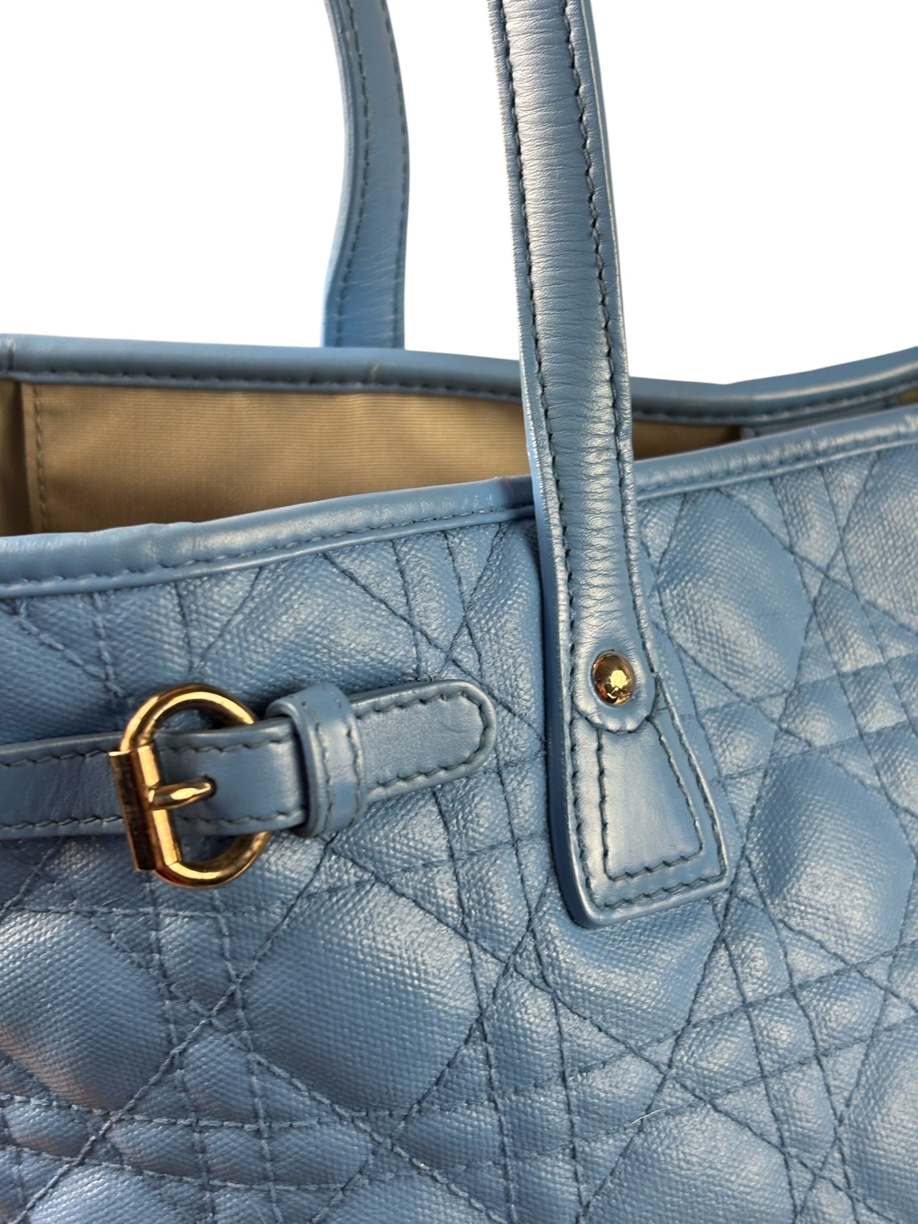 Christian Dior Blue Leather Panarea Tote