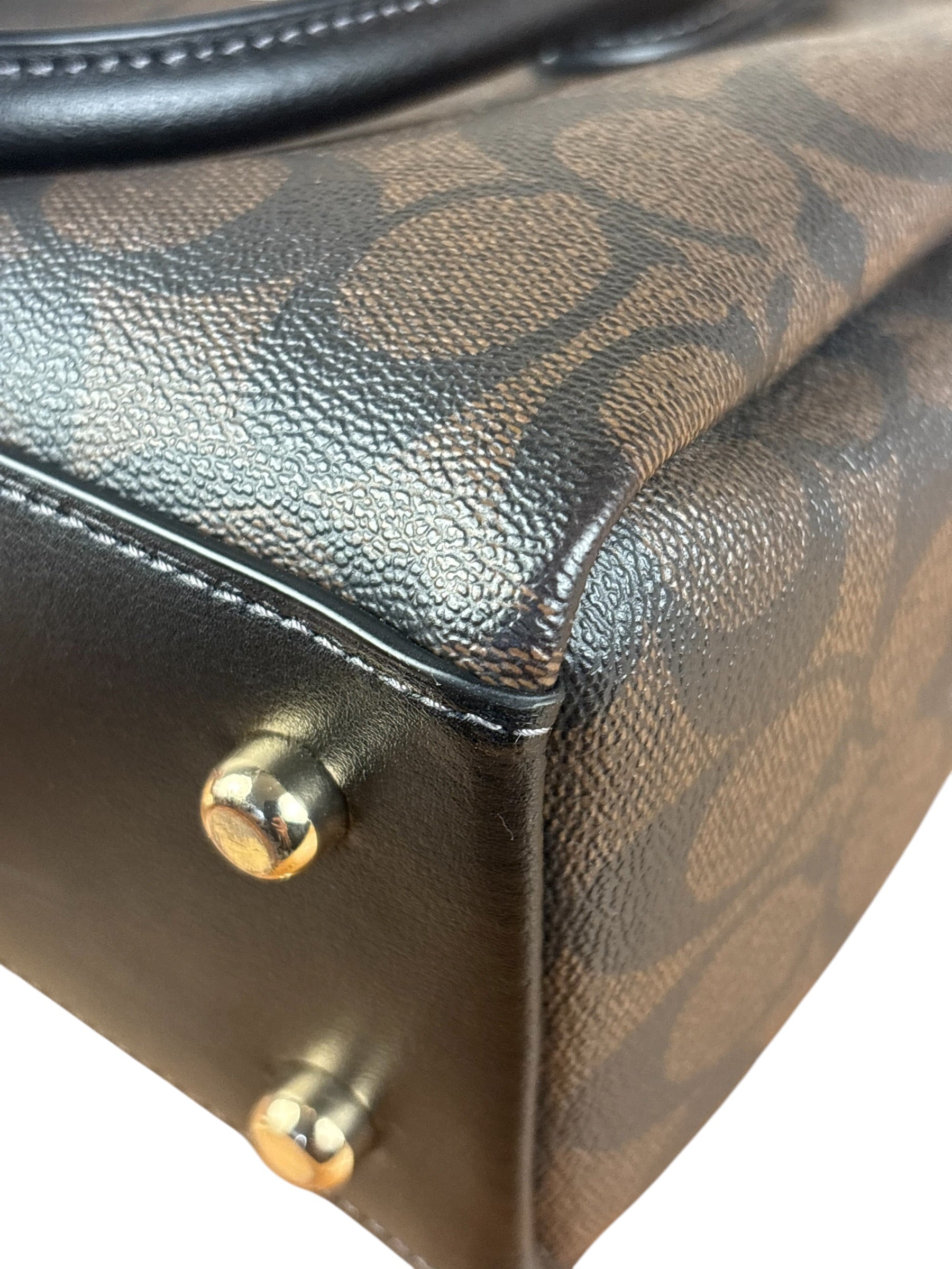 Coach Brown/Black Canvas Mini Darcie Carryall Two-Way Bag