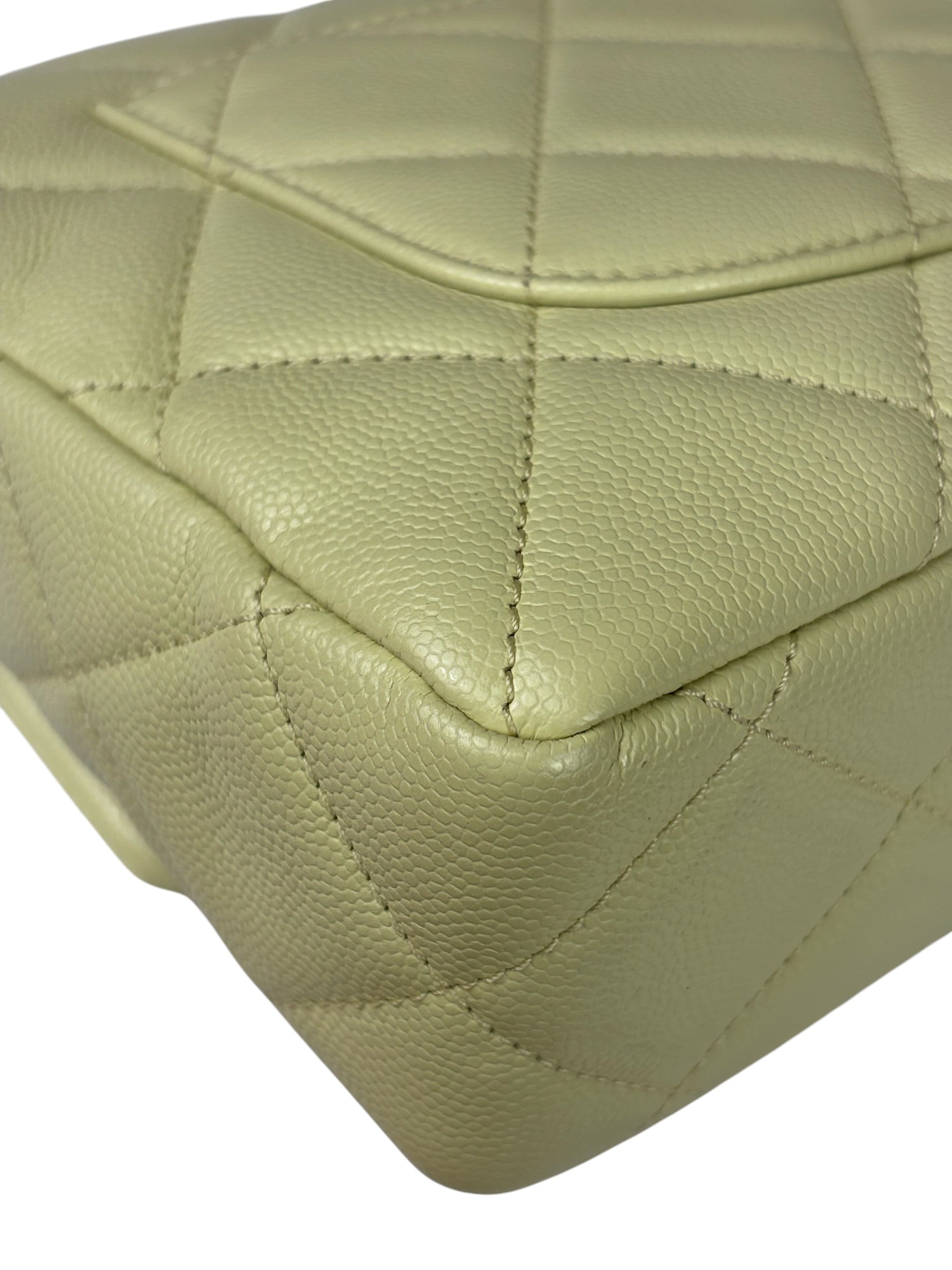 Chanel Yellow Caviar Leather Mini Flap Bag