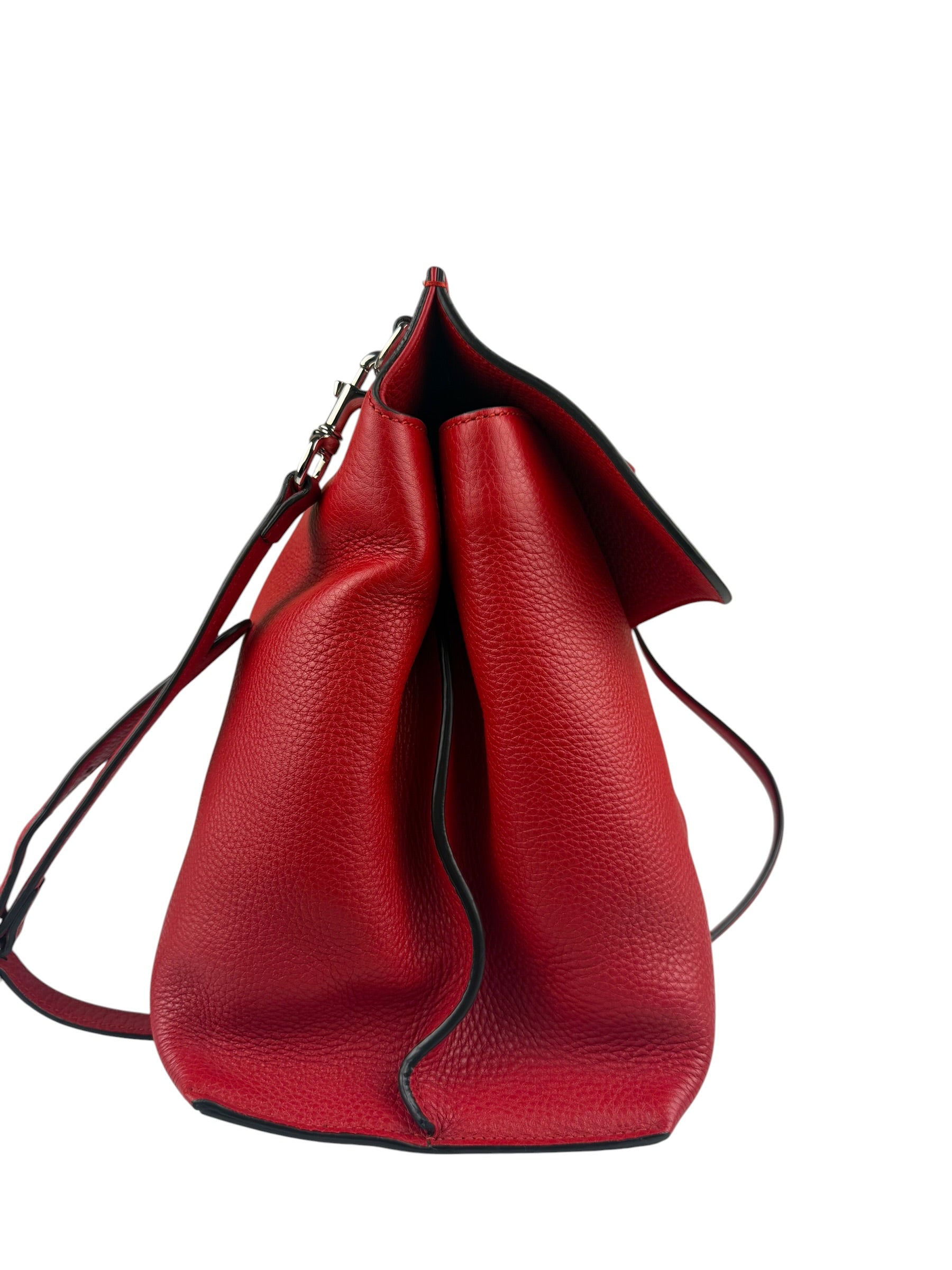 Gucci Red Bamboo Daily Leather Bag