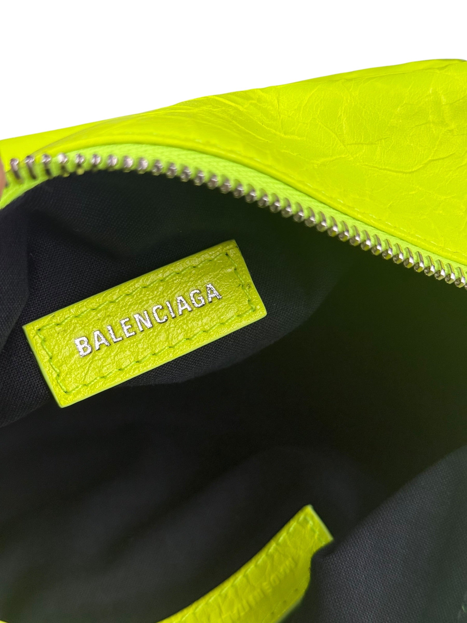 Balenciaga Fluo Yellow Leather Super Busy XS Sling Bag