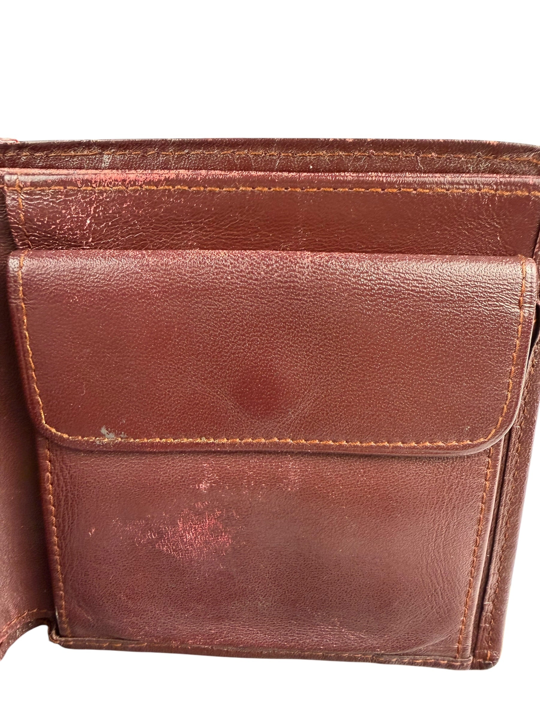 Cartier Vintage Bordeaux Burgundy Leather Bifold Wallet