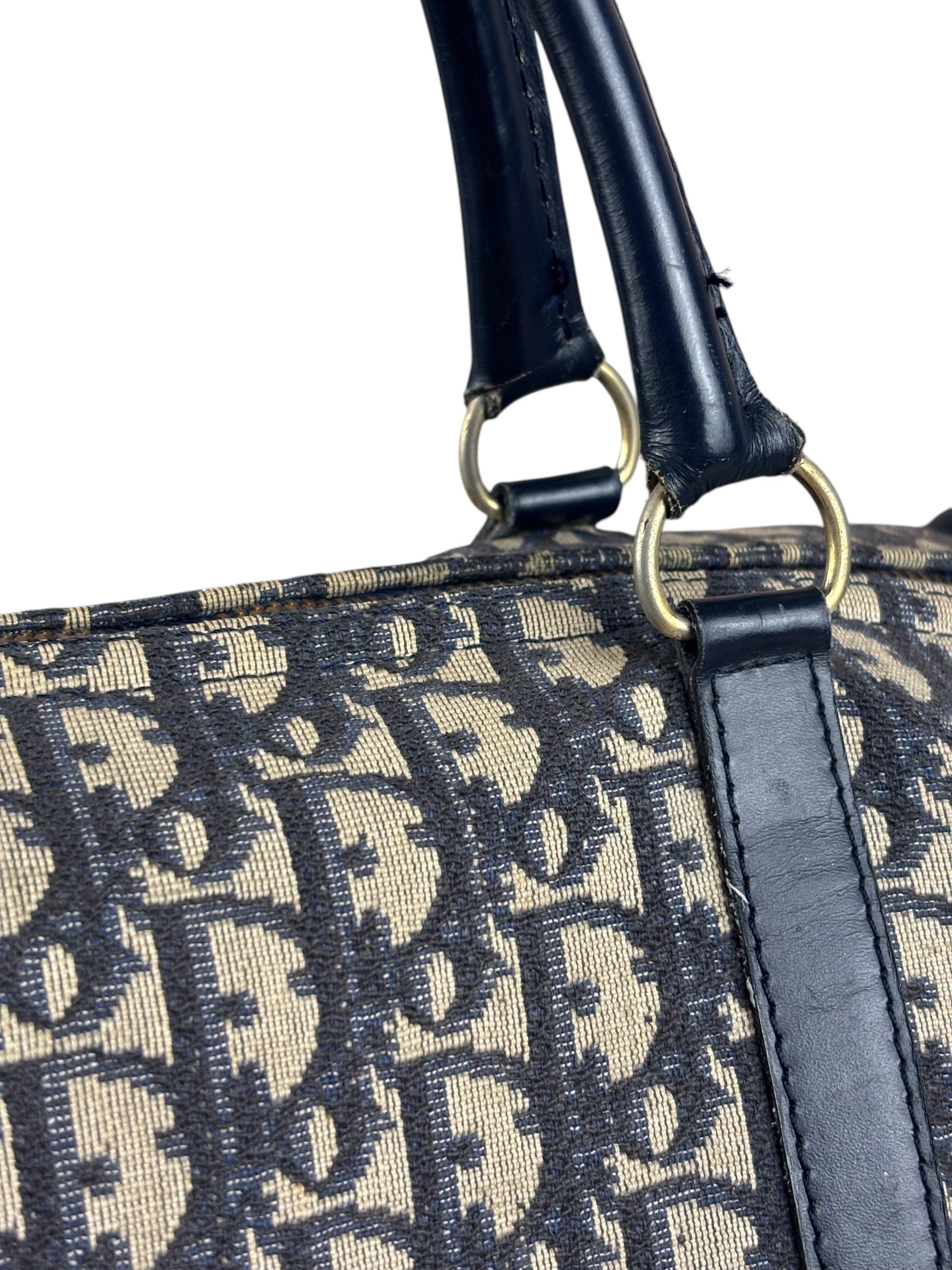 Christian Dior Vintage Navy Blue Trotter Boston Bag