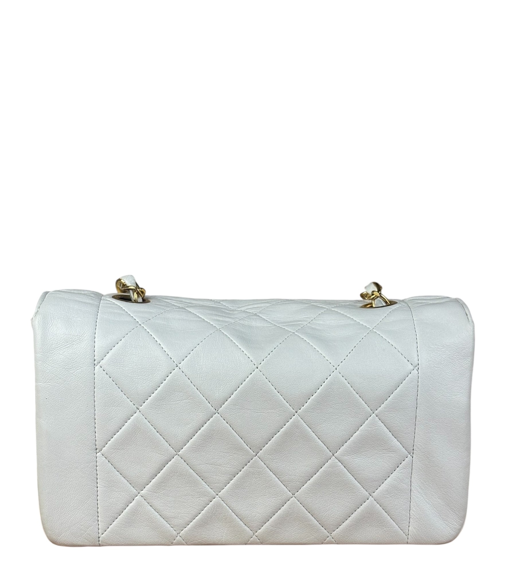 Chanel White Lambskin Diana Bijoux Flap 1992