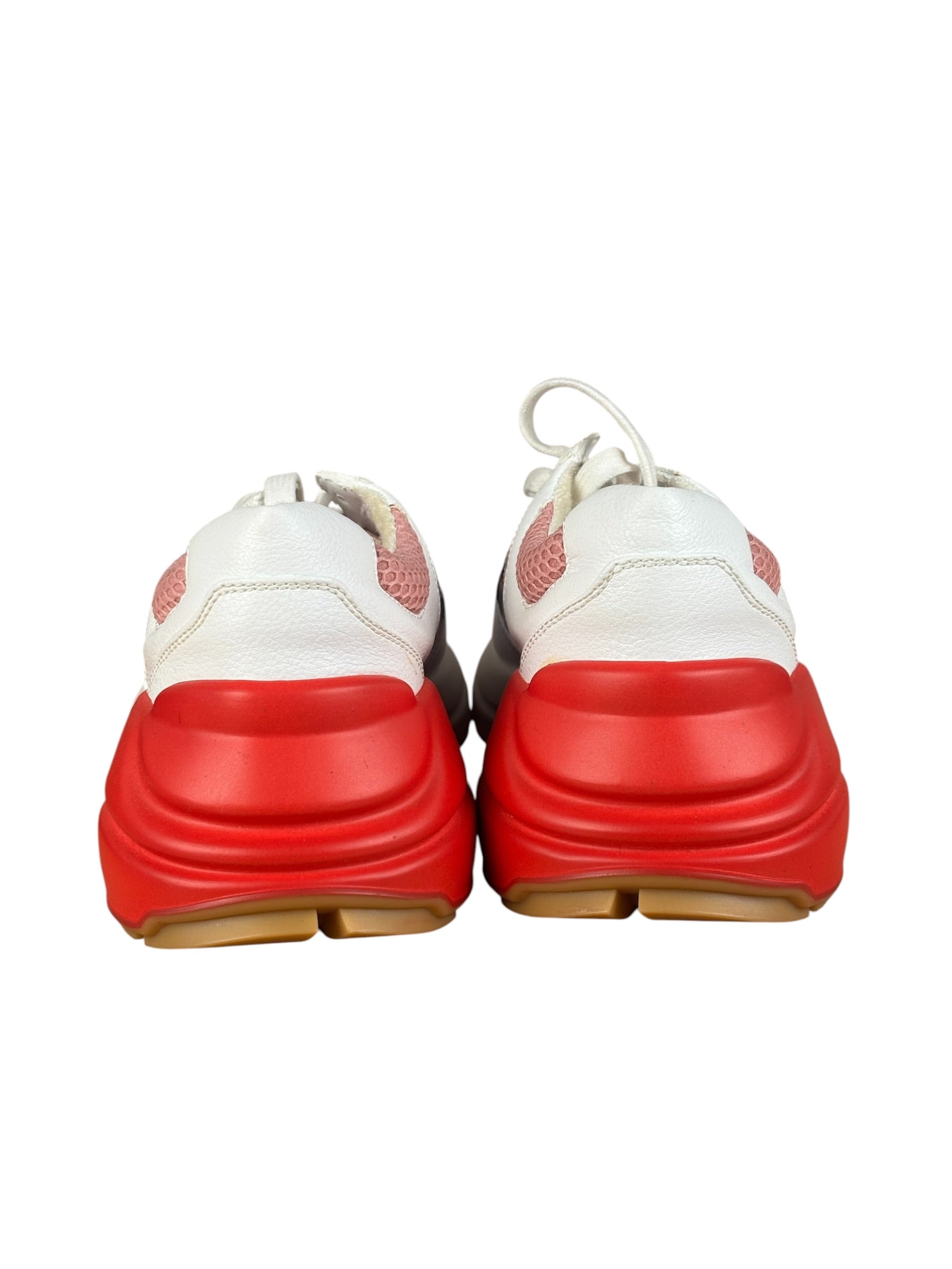 Gucci White Pink Reflective Mesh/Leather Chunky Sneaker