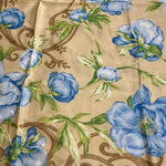 Christian Dior Beige/Blue Floral Silk Scarf