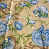 Christian Dior Beige/Blue Floral Silk Scarf