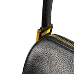 MCM Vintage Black Pebbled Leather Bowler Pochette