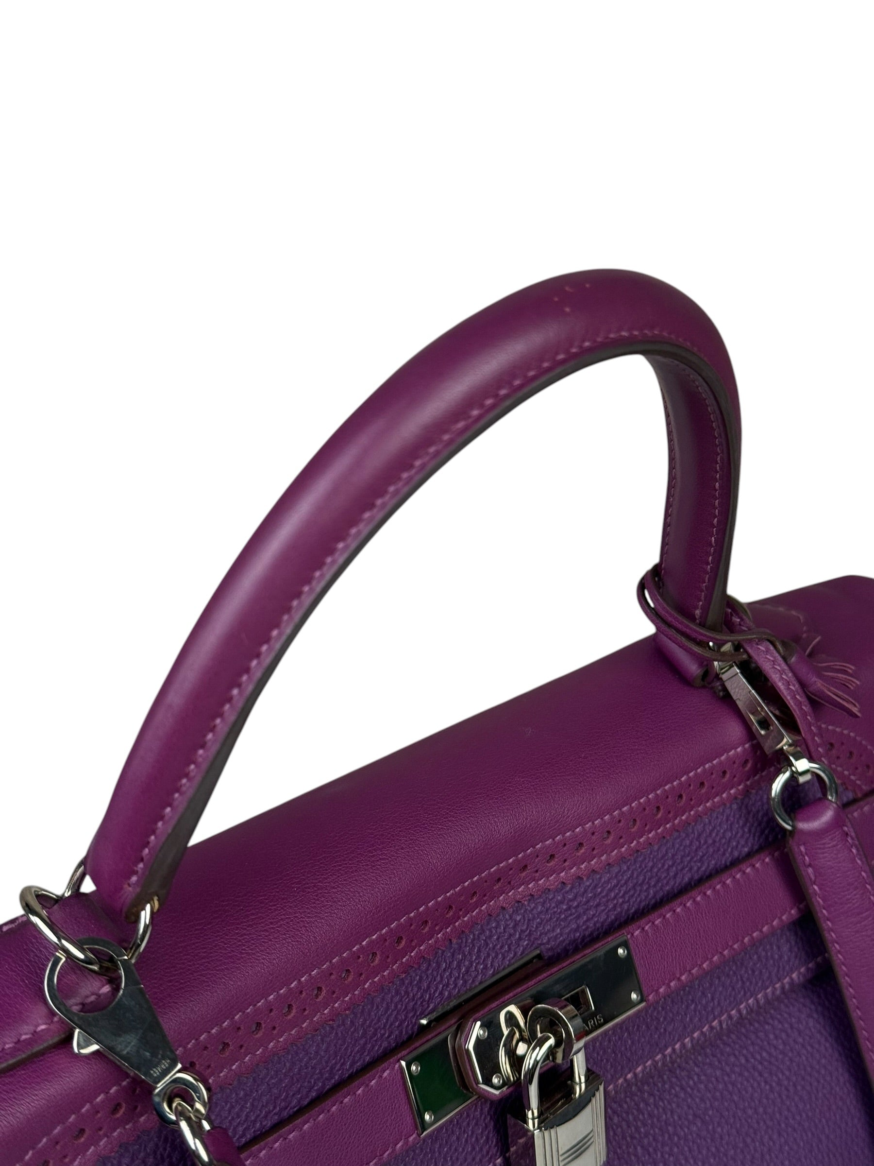 Hermes Kelly 35 Purple Ghillies Swift Togo Leather Handbag 2015