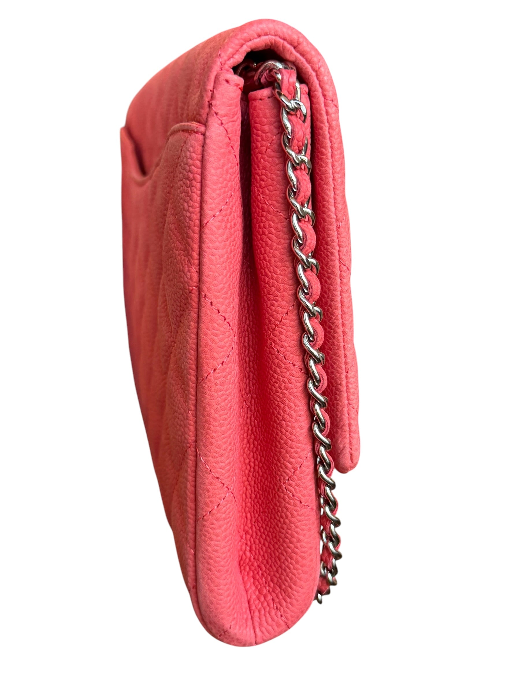 Chanel Coral Pink Matte Quilted Caviar Flap Shoulder Bag 2012