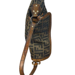 Fendi Zucca Brown Monogram Canvas FF Chef Shoulder Bag