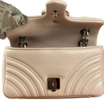 Gucci Pink Beige Leather Marmont Matelasse Small Shoulder Bag