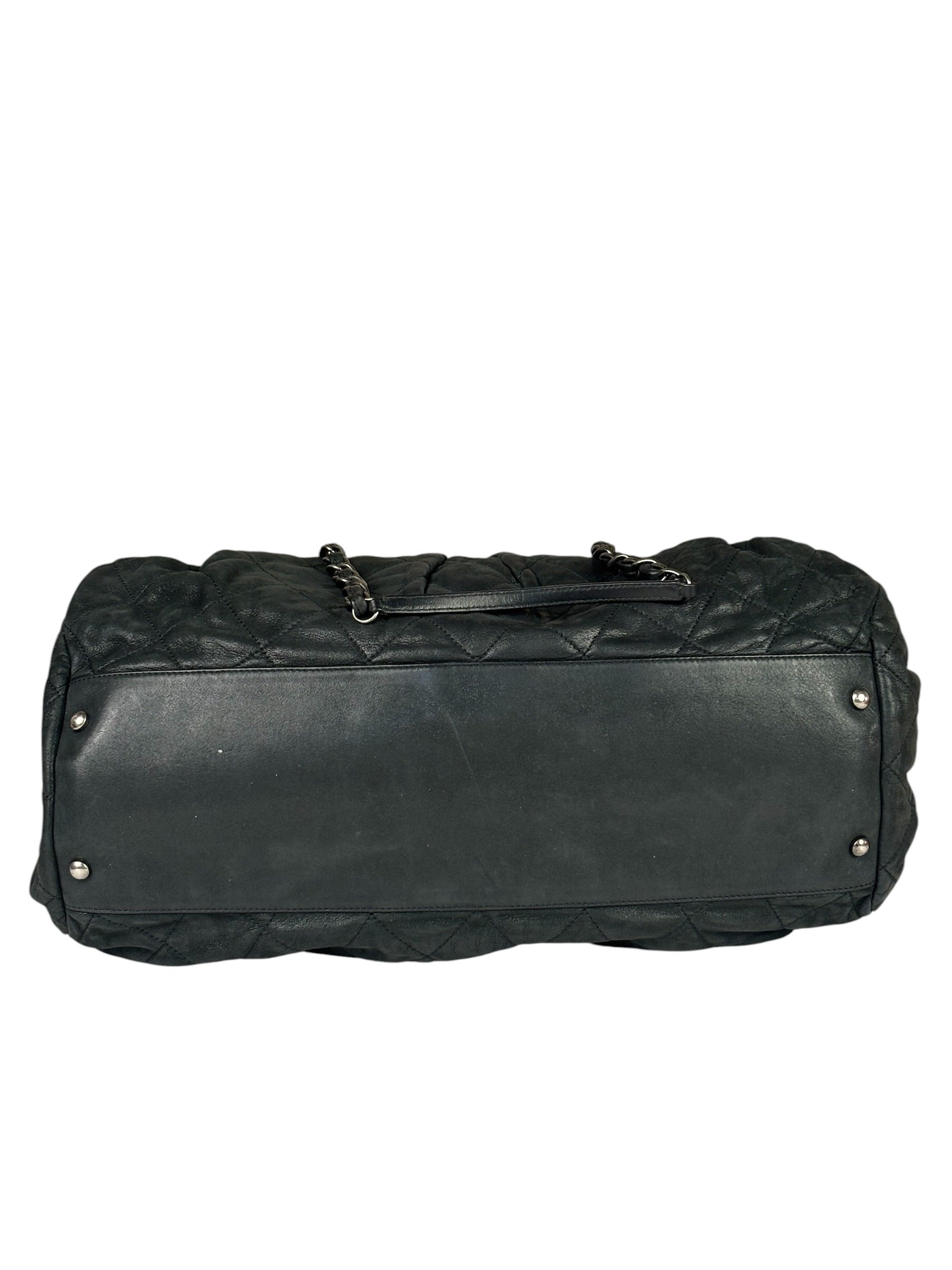 Chanel Grey Iridescent Quilted Leather Chic Bowling Shoulder Bag 2010