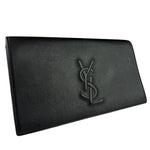 Yves Saint Laurent Black Leather Flap Clutch