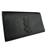 Yves Saint Laurent Black Leather Flap Clutch